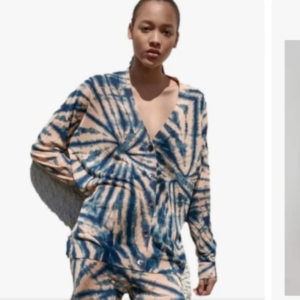 Zara Tie Dye Knit Cardigan, M